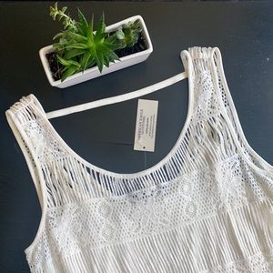 American Eagle White Fringe Dress